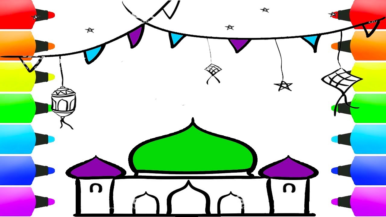أجمل رسومات عيد الفطر للتلوين للأطفال