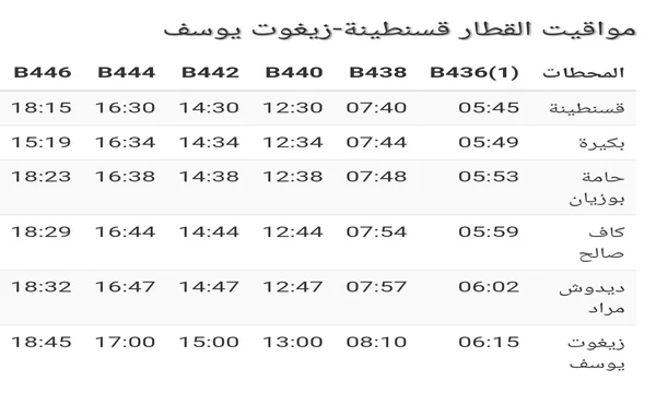مواعيد رحلات القطار الجزائر قسنطينة 2023 مواقيت القطار الجزائر العفرون